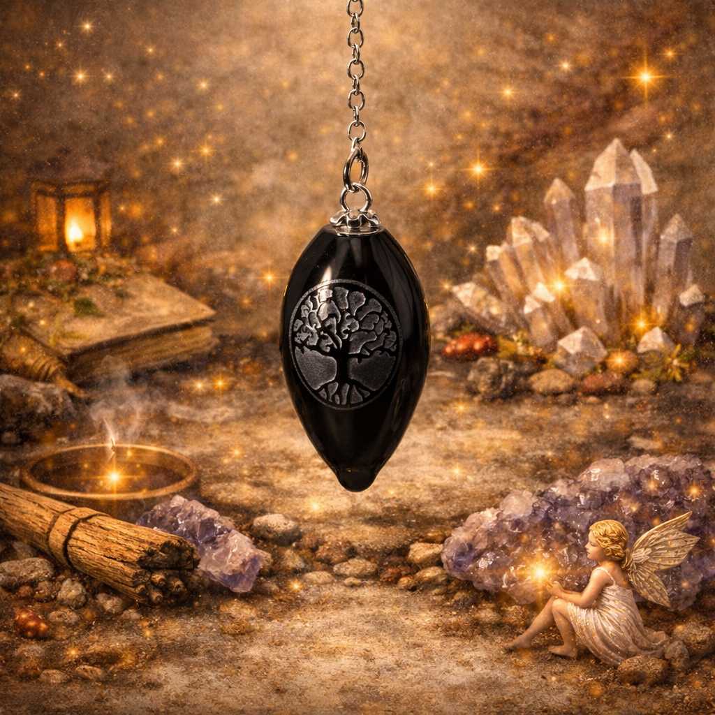 Pendule Obsidienne arbre de vie