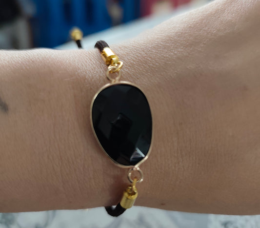 Bracelet Réglable Obsidienne